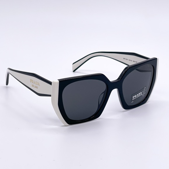 NEW PRADA PR15WS 09Q5S0 WOMEN’S SUNGLASSES PRADA SPR 15W BLACK WHITE PR 15WS - Picture 8 of 14